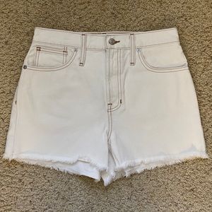 Madewell cream denim shorts